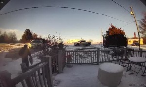 Ice Avalanche Misses Homeowner by Inches