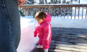 Baby Faceplants into Snow