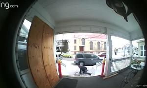 Frozen Sidewalk Takes Man By Surprise