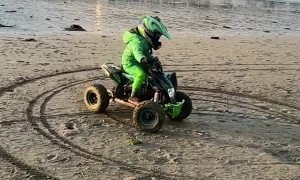 Electric Quad Spinning Donuts on the Beach