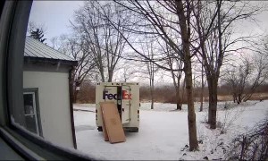 Delivery Truck Drives Off with Deserted Packages