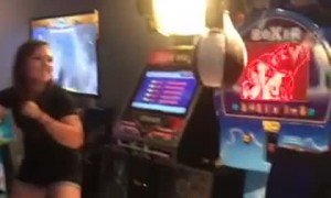 High Kicking an Arcade Punching Bag Fail