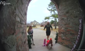 3-Year-Old Determined to Win Scooter Race Falls