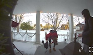 Sister Stumbles on Steps in Front of Brother