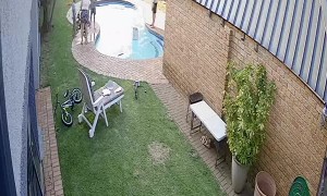 Kids Fall into Backyard Pool
