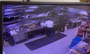 Coffees Sent Flying by Surprise Karate Chop