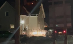 Chimney Fire Sends Sparks into Night Sky