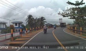Heavy Load Nearly Tips Over Truck