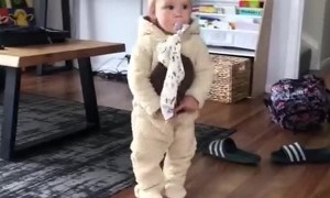 Toddler Tries for Hug but Face Plants Instead