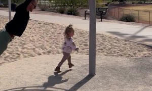 Dad Accidently Knocks Daughter Over