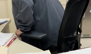 Spooking Surgery Center Employee by Hiding Under Desk