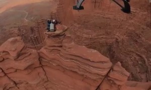 Getting dropped off on top of a cliff by helicopter