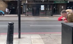 Storm Eunice Blows Away Pedestrians