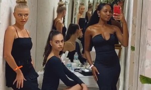 Man Surprised by Models