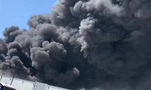 Walmart Distribution Center Goes Up in Flames