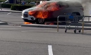 Parked Car Catches Fire Quickly