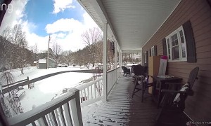 Girl Slips on Fresh Snow