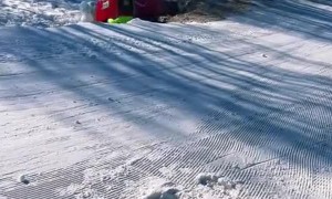 Cardboard Sleds Wipe Out at Winter Carnival