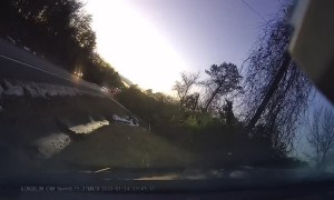 Three Car Collision Recorded on Dashcam