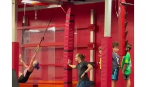 Ninja teacher has hilarious reaction to kid pretending to be a dinosaur 