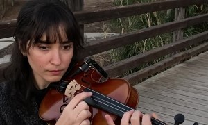 Cellist Joined By a Duck