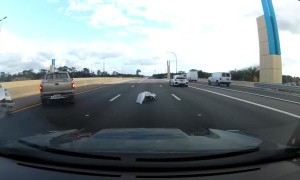 Porsche Spins Out on Interstate