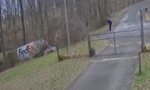 FedEx Driver Forgets to Put It in Park