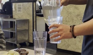 Waiter Shows Off Skills With Water