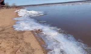 Listen to the cool sounds of ice stacking on Lake Superior