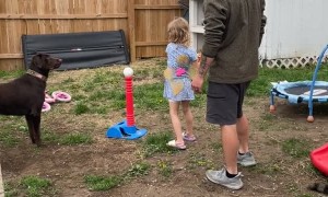 Four-Year-Old Misses Tee and Hits Dad