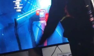 TV Busted During Beatsaber