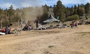 Dust Devil Appears Over Race Course