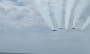 Blue Angels Delta Formation Beach Run