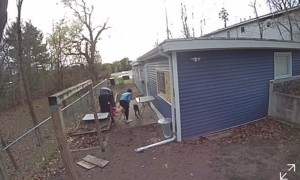 Security Camera Captures Woman Falling Backwards in Chair