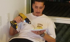 Using a Drill to Eat Noodles