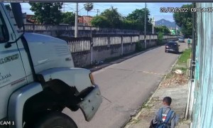 Truck Caught on Tree Nearly Lands on Man