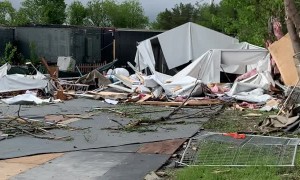 Aftermath of Damaged Neighborhood After Tornado in Uxbridge