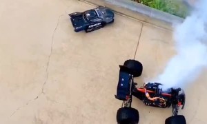 RC Car Pool Flip Gone Bad