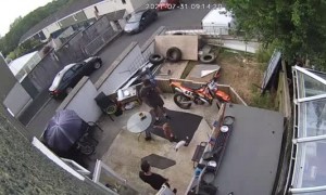 Dad Saves Son From Falling Motorcycle