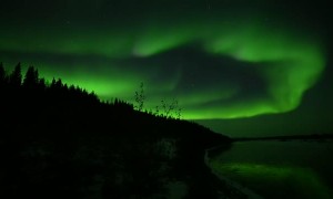 Walking Under Real-Time Northern Lights