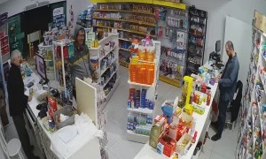 Customer Knocks Over Medication Then Falls to the Floor