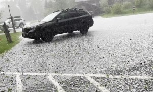 Bubble Gum Sized Hail Storm in Wilson Wyoming