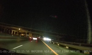 Truck Tire Explodes Causing it to Lose Control