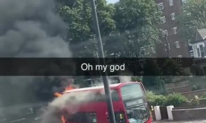 Bus on fire #brixton