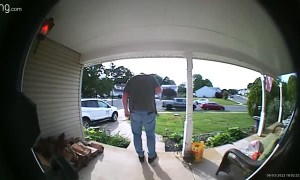 Snake Startles Woman Walking Out Her Front Door