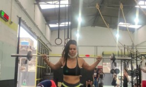 Crossfit Girl Tires Out and Tumbles