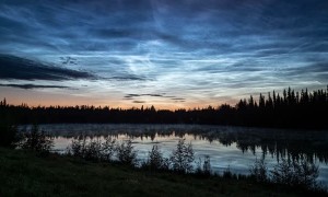 Rare Noctilucent Clouds Paint Beautiful Dark Landscape in Alaska