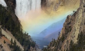Beautiful Rainbow on the Lower Falls of Yellowstone National Park