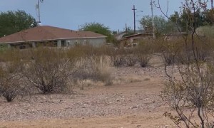 Trampoline Gets Picked up By Dust Devil in Arizona