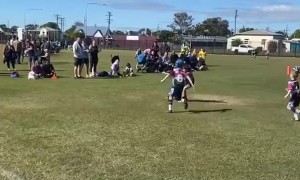 Tiny Titan Rolls Over Rugby Team